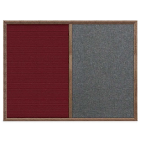 United Visual Products Enclosed Corkboard, 1 Door, 72"x36", 4" Fra, UV3425-BRONZE-MEDGRY UV3425-BRONZE-MEDGRY